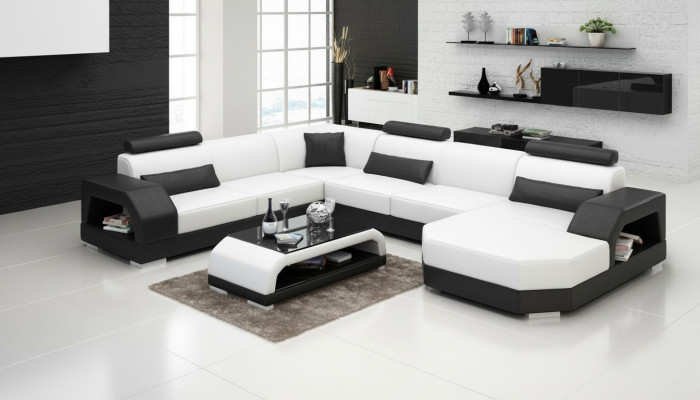 Leather sofa couch living area corner sofa corner set modern design sofa with USB