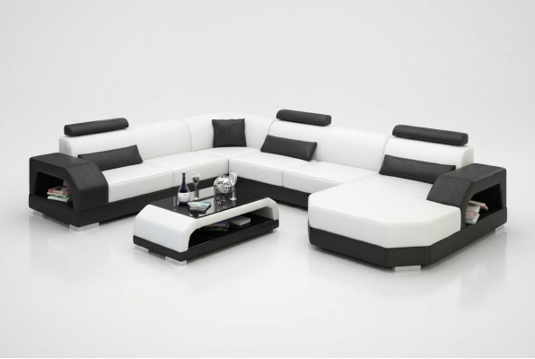Leather sofa couch living area corner sofa corner set modern design sofa with USB