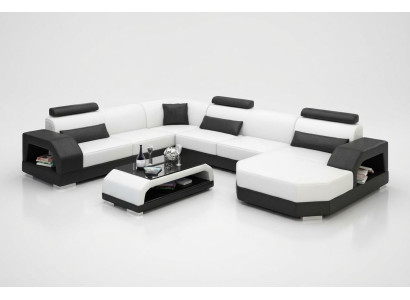 Leather sofa couch living area corner sofa corner set modern design sofa with USB
