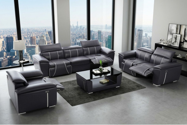 Sofa Set Couch Upholstered Sofa 3+3 Complete Set Design Leather 2-Piece Sets