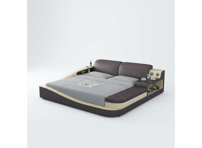 Multifunction Bed Bluetooth Speakers Luxury Design Leather Beds Hotel Double New