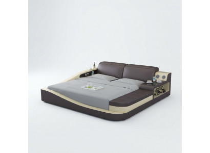 Multifunction Bed Bluetooth Speakers Luxury Design Leather Beds Hotel Double New
