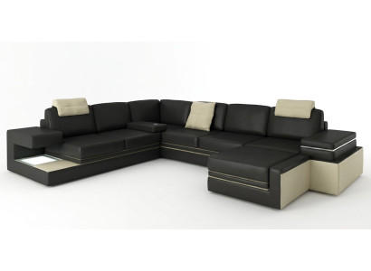 Modern corner couch design sofa upholstery corner leather textile couch LED living landscape