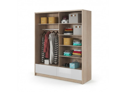 Wardrobe Storage 180cm Shelf Cabinet Archive Decorative Sliding Doors