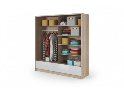 Wardrobe Storage 200cm Shelf Cabinet Archive Decorative Sliding Doors