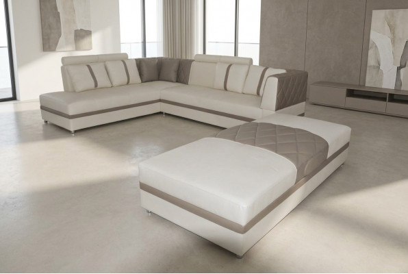 Corner sofa with USB living area leather corner couches upholstered seating set A1128