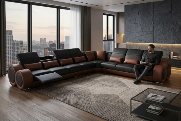 Design corner couch with USB upholstery sofa leather seating set modern sofas seating new