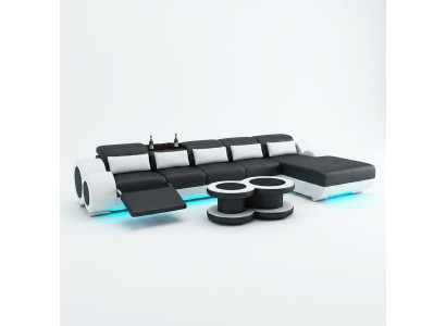 Leather sofa couch living landscape corner sofa corner set design modern sofa with USB