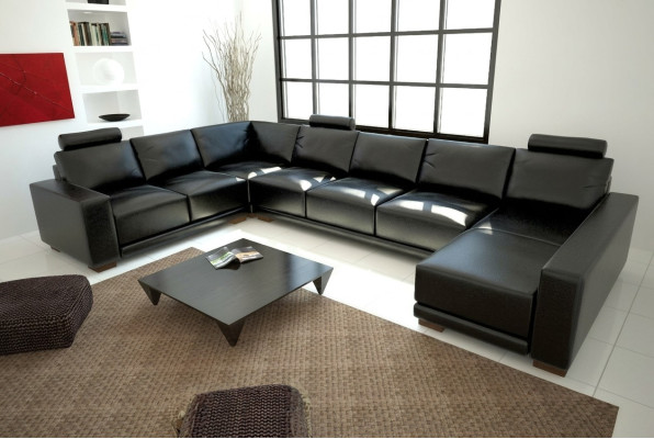 Leather Sofa Couch Living Landscape Corner Sofa Corner Suite Design Modern Sofa with USB