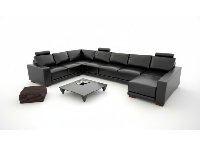 Leather Sofa Couch Living Landscape Corner Sofa Corner Suite Design Modern Sofa with USB