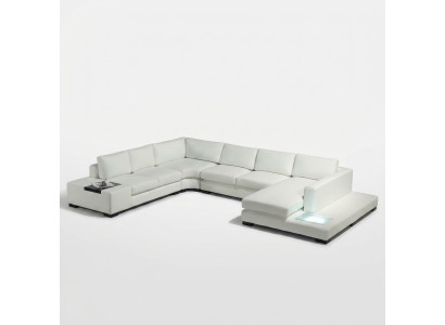Leather sofa couch living room set corner sofa corner suite design modern sofa with USB