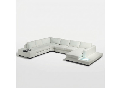 Leather sofa couch living room set corner sofa corner suite design modern sofa with USB