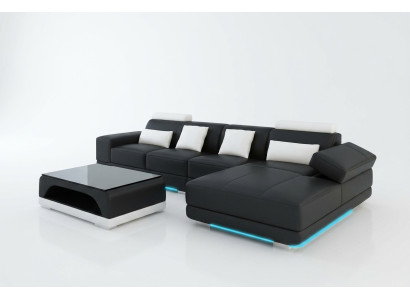 Leather sofa couch living area sectional sofa corner set design modern sofa with USB