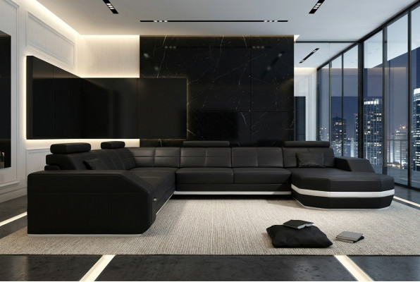 Design sofa with USB couch upholstery corner sofa living landscape leather sofa corner suite