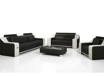 Seat Set Sofa Leather Upholstery 3+2+1 Design Couch Modern Sets Sofas USB