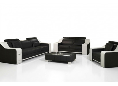 Seat Set Sofa Leather Upholstery 3+2+1 Design Couch Modern Sets Sofas USB