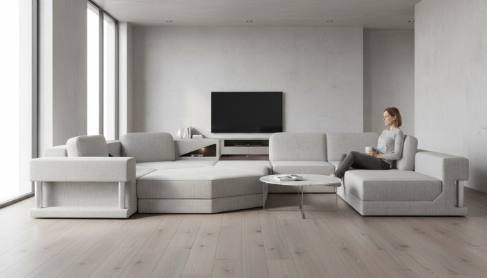 Modern corner sofa USB LED couch upholstered leather design sofa furniture living landscape