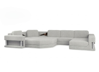 Modern corner sofa USB LED couch upholstered leather design sofa furniture living landscape