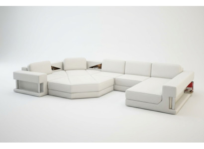 Modern corner sofa with USB, couch upholstery leather design sofa suite living landscape