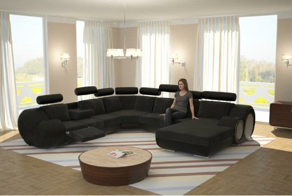 Sofa Designer Living Landscape U-Form Couch Corner Sofa with USB Upholstery Set Sofas