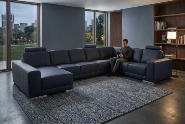 Corner sofa, upholstered corner sofas, living room landscape, designer couches, fabric + USB