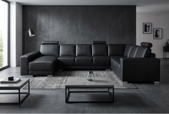 Corner sofa, upholstered corner sofas, living room landscape, designer couches, fabric + USB