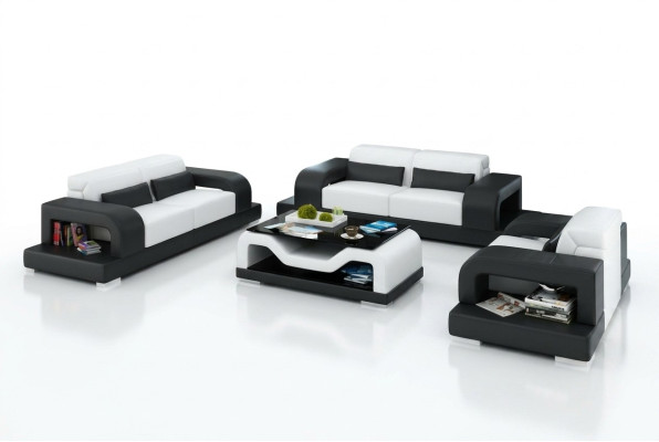 Leather Sofa Couch Living Area 3+2+1 Seater Suite Design Modern Sofa with USB