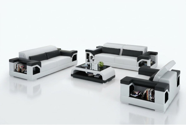 Leather sofa couch set 3+2+1 seater suite design modern sofa with USB