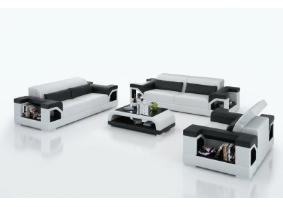 Leather sofa couch set 3+2+1 seater suite design modern sofa with USB