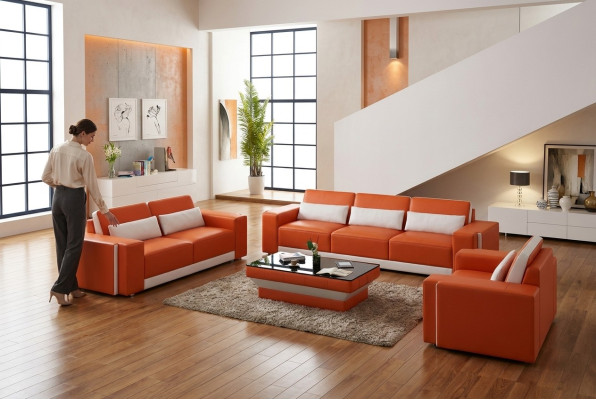 Leather sofa with USB, couch living area sofa set, sofa ensemble design modern