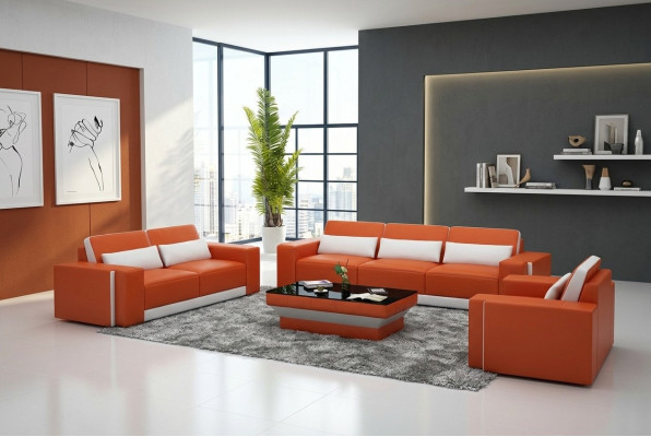 Leather sofa with USB, couch living area sofa set, sofa ensemble design modern