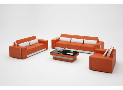 Leather sofa with USB, couch living area sofa set, sofa ensemble design modern