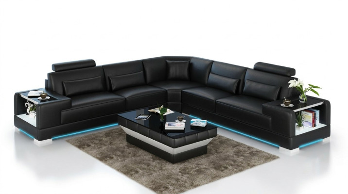 Leather sofa couch living area corner sofa corner suite design modern sofa with USB