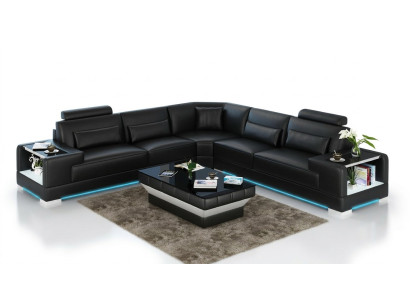 Leather sofa couch living area corner sofa corner suite design modern sofa with USB