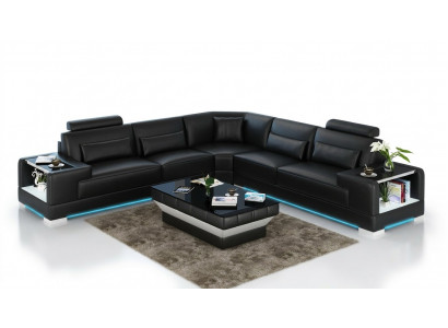 Leather sofa couch living area corner sofa corner suite design modern sofa with USB