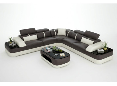 Leather sofa upholstery seat corner sofa suite living landscape living room couch with USB