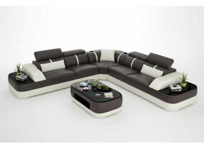 Leather sofa upholstery seat corner sofa suite living landscape living room couch with USB