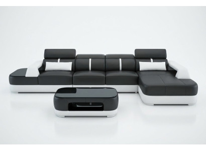 Leather sofa upholstery seat corner sofa set living room landscape couch with USB