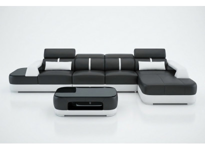 Leather sofa upholstery seat corner sofa set living room landscape couch with USB
