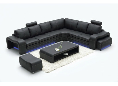 Design leather sofa with USB couch living landscape corner sofa corner modern set new
