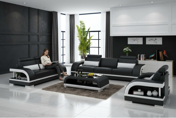 Designer Sofa Set Leather Sofa USB Set 3+2+1 Suite Sofa Couch New Suites