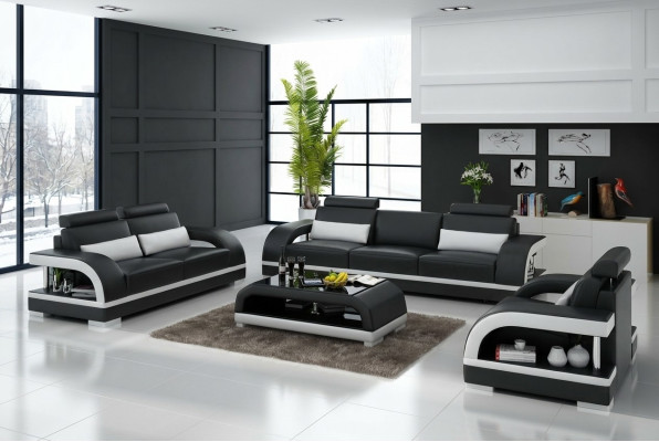 Designer Sofa Set Leather Sofa USB Set 3+2+1 Suite Sofa Couch New Suites