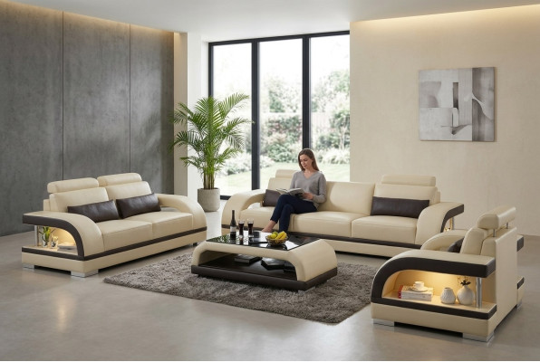 Designer sofa set leather sofa with USB set 3+2+1 suite couch sofa suites