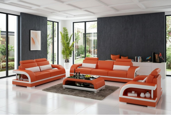 Designer sofa set leather sofa with USB set 3+2+1 sofa couch sets