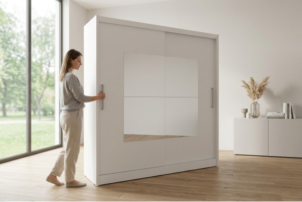 Multipurpose cabinet 200cm storage shelves wardrobe cloakroom