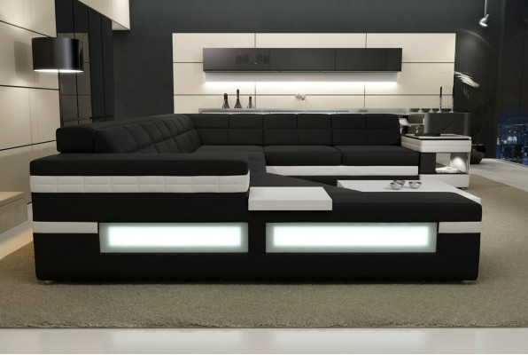 Designer sofa USB sectional corner sofa upholstered couch LED