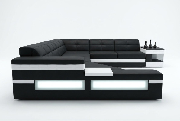 Designer sofa USB sectional corner sofa upholstered couch LED