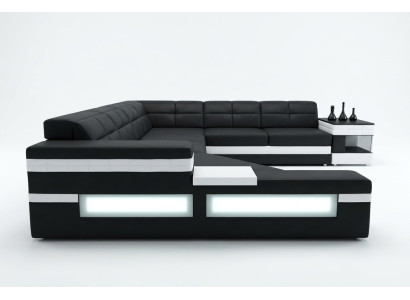Designer sofa USB sectional corner sofa upholstered couch LED