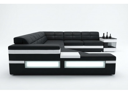 Designer sofa USB sectional corner sofa upholstered couch LED