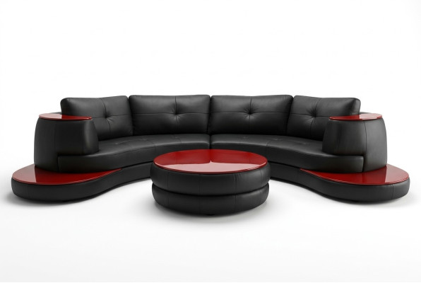Designer round USB corner sofa living landscape round sofa leather sofa couch sofa U-shape